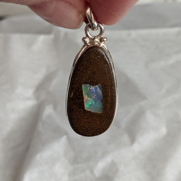 Boulder Opal, 925 Silver Pendant - Picture 6 of 6
